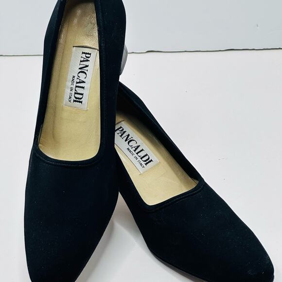 PANCALDI Vintage Designer Black Stretch FABRIC MAX COMFORT Work /DRESS Size 7B - Picture 5 of 9